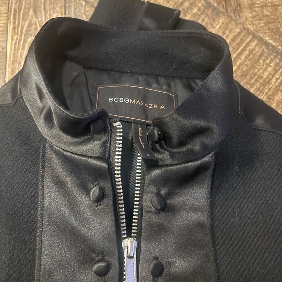 BCBG MaxAzria Peplum Jacket Black Satin-Trimmed Wool
Size Small - Picture 12 of 13